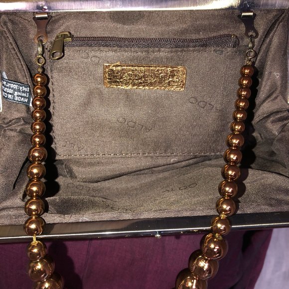 aldo 10x5 Bronze metallic snakeskin clutch - Picture 6 of 6